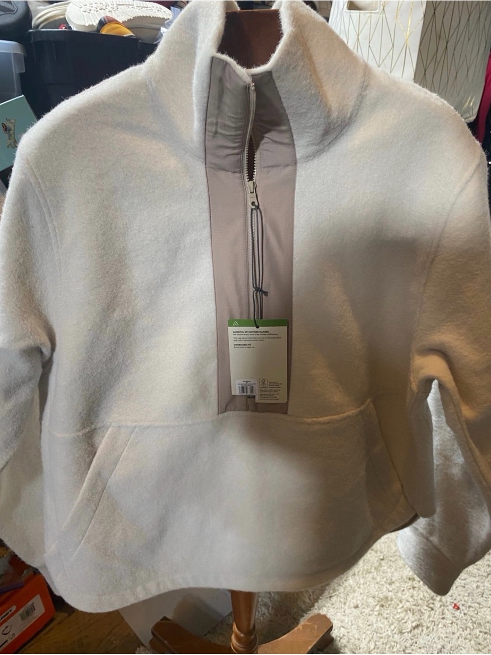 Alpine Design Cream Fleece Half-Zip Pullover